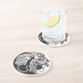 Dessous De Verre En Grès dragon and tiger yin yang (Côté)