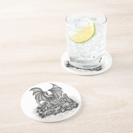 Dessous De Verre En Grès Dragon avec Zombie (Côté)