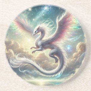 Dessous De Verre En Grès Dragon blanc