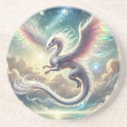 Dessous De Verre En Grès Dragon blanc (Devant)