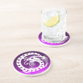 Dessous De Verre En Grès DRAGON DE NAKE BLANC Gemstone violet (Côté)