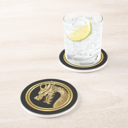Dessous De Verre En Grès Dragon d'or (Côté)