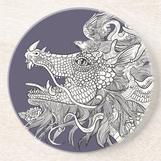 Dessous De Verre En Grès Dragon enchanté (Devant)