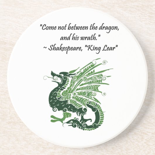 Dessous De Verre En Grès Dragon et sa colère Shakespeare King Lear Dessin (Devant)