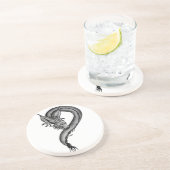 Dessous De Verre En Grès Dragon noir et blanc (Côté)