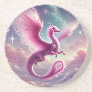 Dessous De Verre En Grès Dragon rose