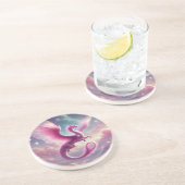 Dessous De Verre En Grès Dragon rose (Côté)