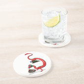 Dessous De Verre En Grès Dragon rouge-est (Côté)