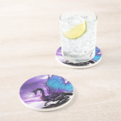 Dessous De Verre En Grès Dragon violet (Côté)