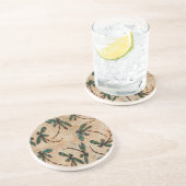 Dessous De Verre En Grès Dragonflies Crème rustique (Côté)