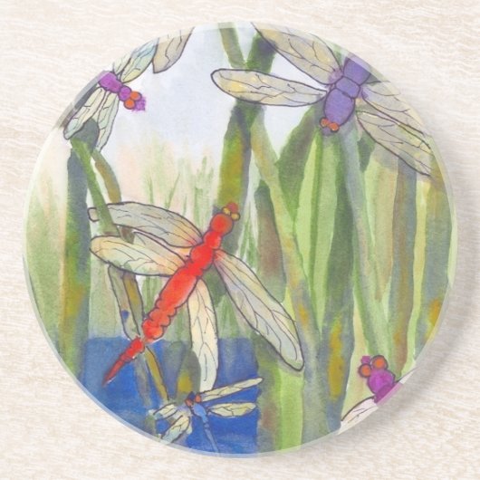 Dessous De Verre En Grès Dragonflies été (Devant)