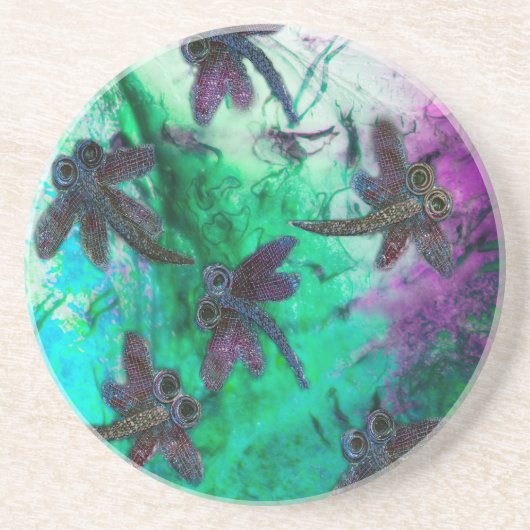 Dessous De Verre En Grès Dragonfly Magic (Devant)