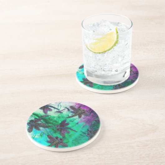 Dessous De Verre En Grès Dragonfly Magic (Côté)