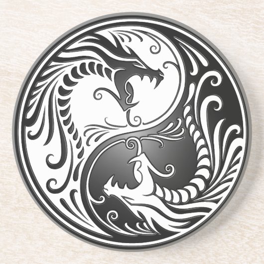 Dessous De Verre En Grès Dragons de Yin Yang (Devant)