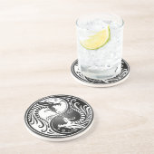 Dessous De Verre En Grès Dragons de Yin Yang (Côté)