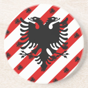 Dessous De Verre En Grès Drapeau à rayures albanais