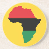 Dessous De Verre En Grès Drapeau Afrique rouge, noire et verte (Devant)
