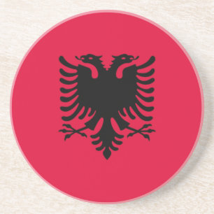 Dessous De Verre En Grès Drapeau albanais