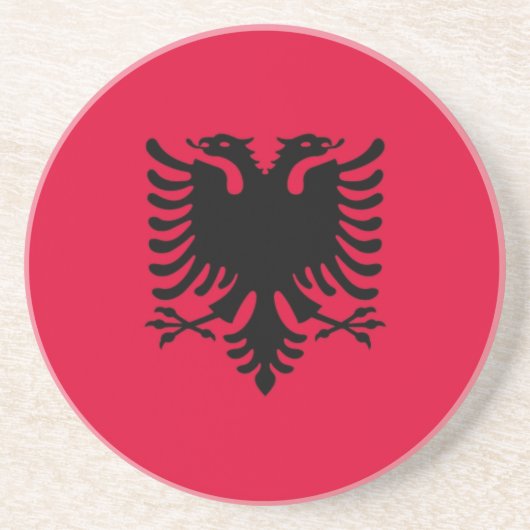Dessous De Verre En Grès Drapeau albanais (Devant)