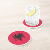 Dessous De Verre En Grès Drapeau albanais (Côté)