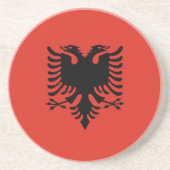 Dessous De Verre En Grès Drapeau albanais (Devant)