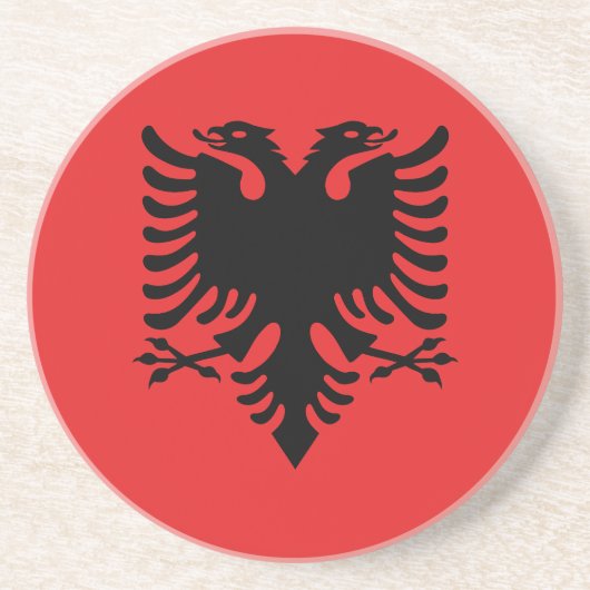 Dessous De Verre En Grès Drapeau albanais patriotique (Devant)