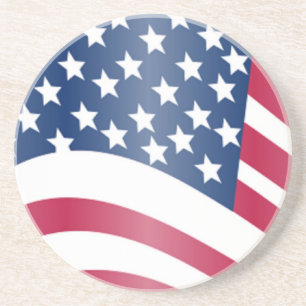 DESSOUS DE VERRE EN GRÈS DRAPEAU AMÉRICAIN