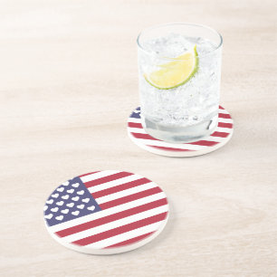 Dessous De Verre En Grès Drapeau américain