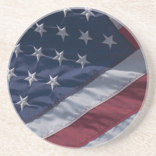 Dessous De Verre En Grès Drapeau américain. (Devant)
