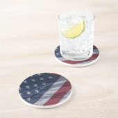 Dessous De Verre En Grès Drapeau américain. (Côté)