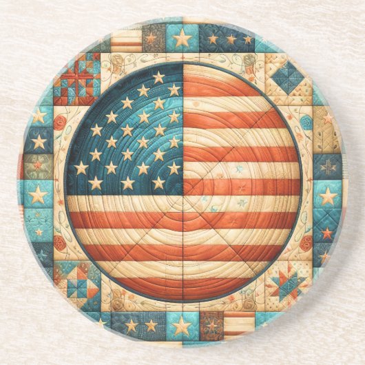 Dessous De Verre En Grès Drapeau américain (Devant)