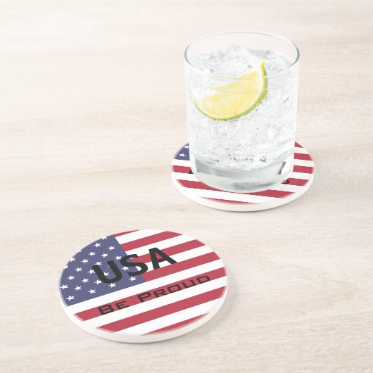 Dessous De Verre En Grès Drapeau américain (Côté)