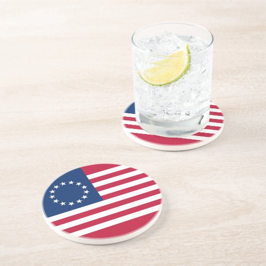 Dessous De Verre En Grès Drapeau américain Betsy Ross (Côté)