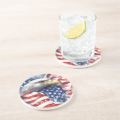 Dessous De Verre En Grès Drapeau américain Freedom Eagle Motivationnel Insp (Côté)