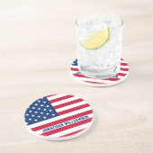 Dessous De Verre En Grès Drapeau américain personnalisé Stars et bandes (Côté)