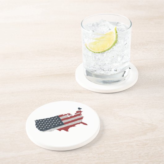 Dessous De Verre En Grès Drapeau américain Retro (Côté)