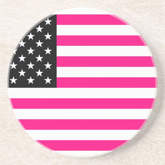 Dessous De Verre En Grès drapeau américain rose (Devant)