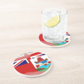 Dessous De Verre En Grès Drapeau brillant bermudien (Côté)