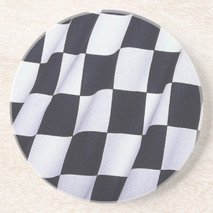Dessous De Verre En Grès Drapeau Checkered