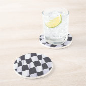 Dessous De Verre En Grès Drapeau Checkered (Côté)