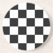 Dessous De Verre En Grès Drapeau Checkered noir et blanc d'emballage (Devant)