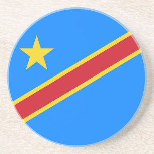 Dessous De Verre En Grès Drapeau Congo Kinshasa