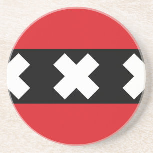 Dessous De Verre En Grès Drapeau d'Amsterdam