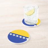 Dessous De Verre En Grès Drapeau de Bosnie-Herzégovine patriotique (Côté)