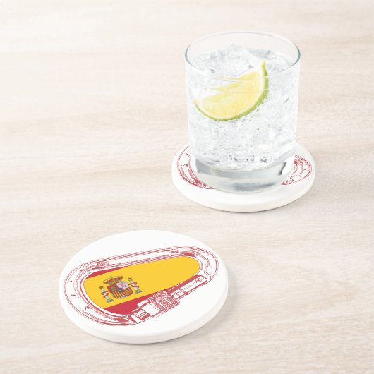 Dessous De Verre En Grès Drapeau de carabinier espagnol (Côté)