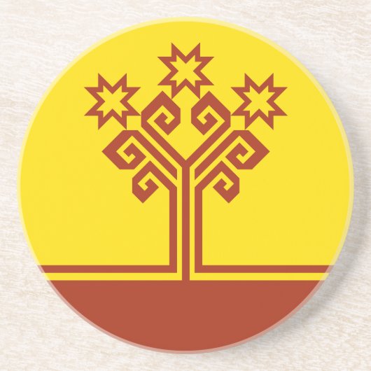 Dessous De Verre En Grès Drapeau de Chuvashia (Devant)