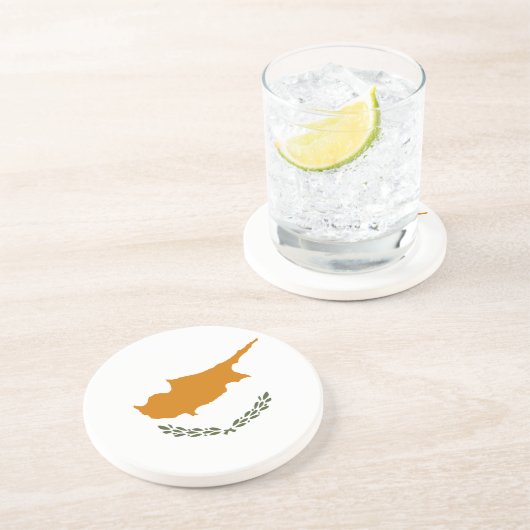 Dessous De Verre En Grès Drapeau de Chypre (Côté)