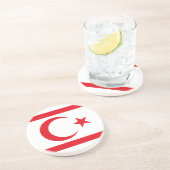 Dessous De Verre En Grès Drapeau de Chypre du Nord (Côté)