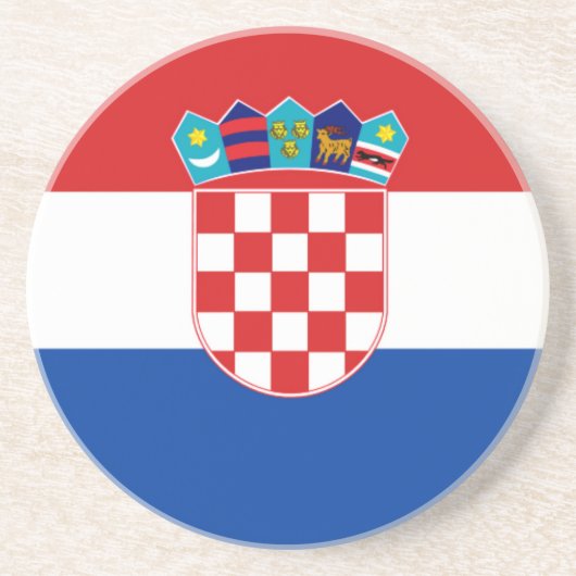 Dessous De Verre En Grès Drapeau de Croatie (Devant)