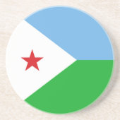 Dessous De Verre En Grès Drapeau de Djibouti (Devant)